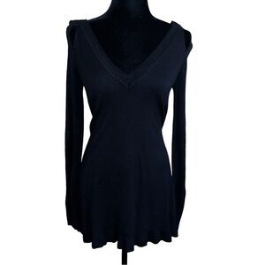 Chelsea & Violet- Black Long Sleeve Off Shoulders Sweater Pullover Size Small